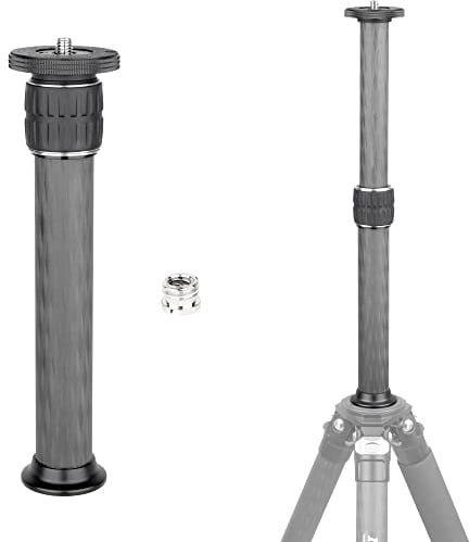 INNOREL ER322C Universal Carbon Fiber Tripod Center Column Extension Pole - 10 Layers, 32.5mm Tube, 55lbs Max Load, Black, Compatible with DSLR Camera, 3/8-1/4 Adapter