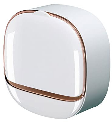 Porte Savon Mural Boîte à Savon Autocollante avec Flip-Top pour Cuisine Salle de Bains Éponge Savon avec Égouttoirs, Accessoires Salle De Bain (Blanc)