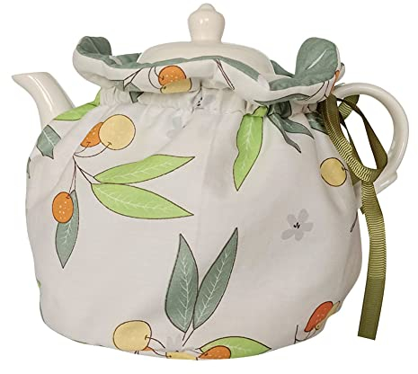 Cotton Tea Cozy, Garden Vintage Teapot Cozies Dust Proof Insulated Tea Pot Cover Home Kitchen Table Decorative Accessories Tea Kettle Quilt for Hotel Restaurant Tea Party (Cherry)