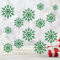 24 Stück Schneeflocken Weihnachtsdeko, Glitzer Schneeflocken Anhänger Hänge Ornamente für Weihnachtsbaum und Weihnachtsbaumschmuck (Grün)