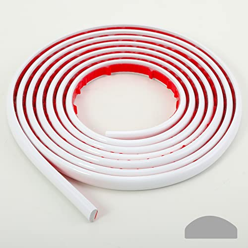 Gaahing Peel and Stick Moulding Trim, 5 metri Caulk e strisce di rifinitura per pavimenti, paraschizzi, bordi di piastrelle e decorazioni angolari, rivestimento autoadesivo flessibile