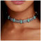 Allereya Vintage Türkis Choker Halskette - Blauer Stein, Silber Kurze Kette, Punk Klobig Kragen Schmuck für Frauen und Mädchen
