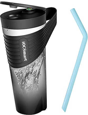 iOCSmart Portable Blender on the Go, Portable Blender for Smoothies, Electric Protein Shaker Bottle, IPX7 Leakproof 16oz Personal Blender Cup USB Rechargeable for Gym Travel Sports Nutrition (Black.)