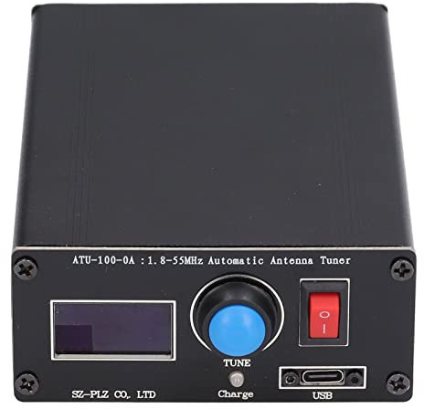 Mini Sintonizzatore Antenna Automatico, ATU‑100 Mini Sintonizzatore Antenna Display da 0,96 Pollici Sintonizzatore Radio con Ricarica USB 1,8‑55Mhz