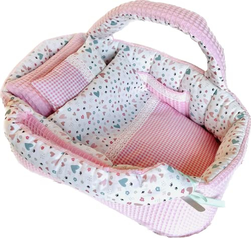 Puppentragetasche für Puppen von 30 bis 55 cm, Rosa, Baumwolle, Geschenk, Waschbar (45-50 cm)