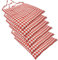 NYVI Stuhlkissen 40x40 cm ComfySeat Rot Weiß kariert 6er Set - Sitzkissen mit Bändern/Schleife, 9-fache Steppung - Indoor & Outdoor - Gartenstuhlkissen aus Baumwoll-Mischgewebe - ÖkoTex 100