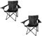 Top Home Solutions Portable Folding Camping Table and Chair - Outdoor Garden Picnics Camping Fishing BBQ Chair - With Cup Holder (2 x Black Chair)