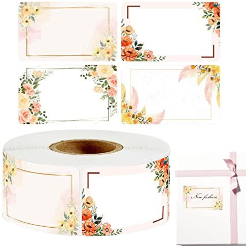 Rouleau d'autocollants | Autocollant motif fleur pour bricolage | Étiquettes pour cuisson, sceaux d'enveloppe, petites entreprises, étiquettes autocollantes pour mariage, Rianpesn