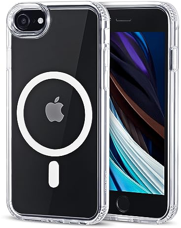 JProtect für iPhone 7/8 / SE 2020 / SE 2022 Hülle für Magsafe Zubehör (TOP Schutz & Magnetkraft) Magnetische Handyhülle Transparent für iPhone SE Hülle MagSafe Magnet für Case Stoßfest