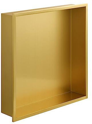 Nicchia da Doccia da Incasso 30x30x7 cm | Finitura Dorata | Mensola da Parete per Bagno | Design Moderno | Resistente all'Umidità | EUROSANIT