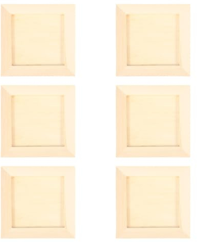 VILLCASE 6 Stück Bilderrahmen Holz 12x12cm, Bilderrahmen Basteln Kinder, Bastelset für Zuhause, Holzbilderrahmen zum Bemalen, Ideal für Malprojekte Und Dekoration