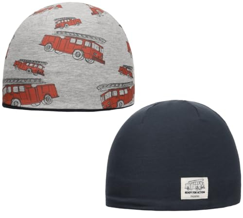 maximo Mini Boy-Beanie, fire Engine Reversible Reversible 47/-49 Graumeliert/Navy