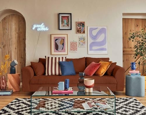 Lisa Design Rune – 3-Sitzer Sofa – aus Cord Terrakotta