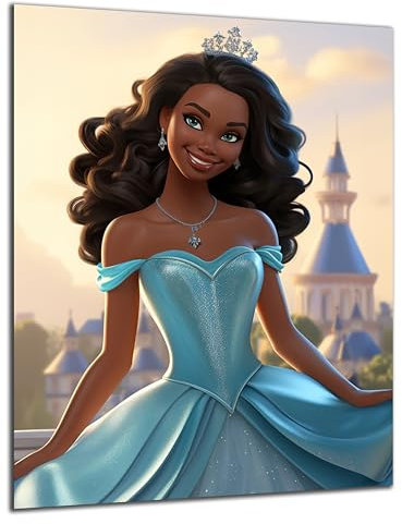 Munera Design - Bild 30x40 - Märchen Prinzessin dunkle Haare - Wand-Bilder Kinder-Zimmer