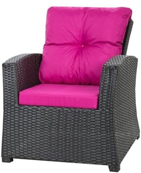 Setgarden Cuscini per Poltrone da Giardino – Morbidi e Confortevoli, Ideali per Mobili in Rattan, Sedie Relax e Divani da Esterno – Set di - Seduta + Schienale (Rosa)