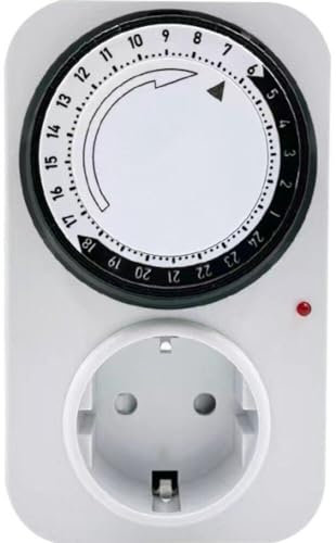 Generic Temporizador Mecánico Enchufable 24 Horas para Acuario, Luz De Cultivo, Hidroponía, Iluminación Interior, Electrodomésticos
