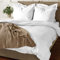Pizuna Coton Luxueux Ensemble de Housses de Couette 200x200 cm 2 Personnes Blanc, Tissu de Satin de Coton à 800 Fils au Pouce carré Housse de Couette Respirante avec Fermeture à Boutons