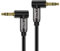 J&D Câble Aux de 3.5mm Audio Stéréo Plaqué Or avec Un Angle de 90 degrés Compatible pour Galaxy, Haut-Parleurs & d’Autres appareils, 4.9 Meter