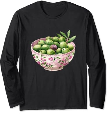 Olive Bowl Painting Design Tee Long Sleeve T-Shirt