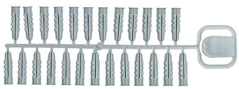 500 Chevilles PLX 6 x 28 cm, Grise - Fixation Solide en Nylon pour Brique, Béton et Plâtre | Ancrage Robuste et Durable | Idéal pour Travaux de Rénovation et Bricolage - Installation Facile