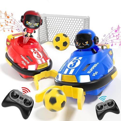 OBEST Ferngesteuertes Auto Spielzeug, 2 Stück RC Kollision Auto Super Bumper Car, 360° Drift Stunt Autoscooter mit LED Licht und Musik, Ferngesteuertes Fußballwagen, Geschenke für Jungen und MäDchen