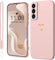 Mitetabo für Samsung Galaxy S21 Hülle Silikon mit Gold Liebesherz,Handyhülle Samsung Galaxy S21 5G Dünn Gold Love Schutzhülle Slim Kratzfeste Rundumschutz Case für Samsung Galaxy S21 5G Rosa