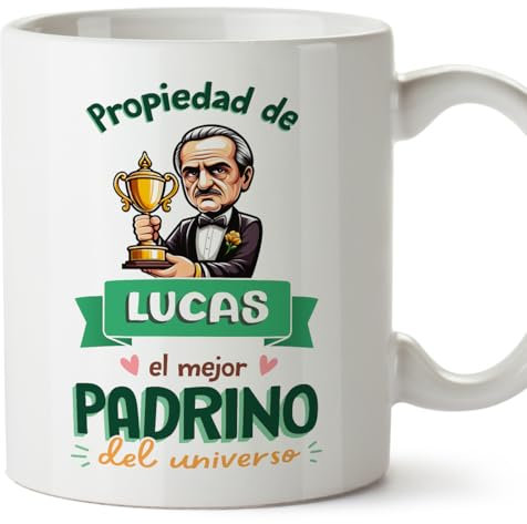 MUGFFINS Tazas Personalizadas para PADRINO - En Español - Propiedad de - 11 oz / 330 ml - Regalo personalizable original y divertido