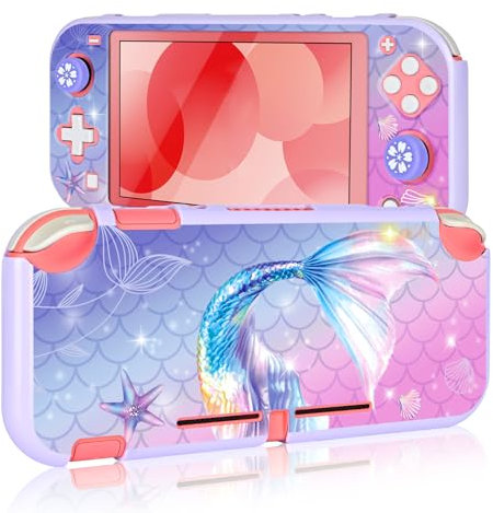 DLseego Housse Compatible avec Switch Lite,Pourpre de rêve Étui de Protection Rigide pour Switch Lite Coque Switch Lite avec 2 Capuchons de Poignée de Pouce,Violet