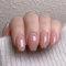 24PCS Press on Nails Medium Coffin, French False Nails Nude Pink Glitter Acrylic Fake Nails, Natural Glue on Nail with Jelly Glue, Removable Full Cover Stick on Nail for Women Daily Wear 12 Sizes