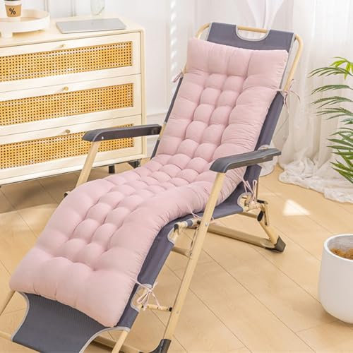 Deckchair Auflagen for Gartenliegen, Sonnenliege Kissen Tragbare Garten Innenhof Gepolstertes Bett Relax-Liegestuhl Sitzauflage for Deckchair, Innen, Außen(Pink,45 * 85 * 8cm)