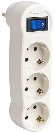 Solera V1302 Triple adaptateur Schuko avec interrupteur, 2P+T, 16 A, 250 V~, 3 prises, 1 pièce