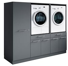 Laundreezy Waschraum Komplett-Set Modulares Schranksystem Anthrazit