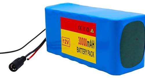 E-Bike Batterie 12V 30Ah 3S8P Elektro Fahrrad Batterie 12V 30Ah,XT60 | 12V Wasserdichter PVC-Akku Mit Ladegerät