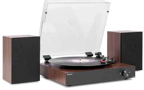 Audizio RP325W Platine Vinyle Rétro Noyer Noir BT 60W Enceintes