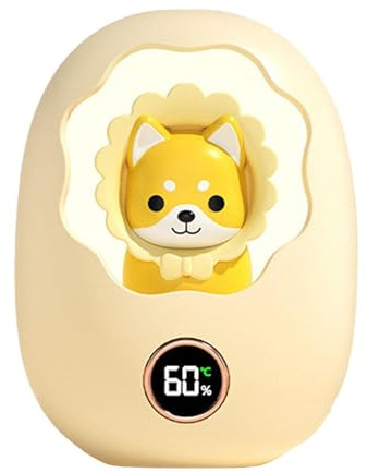 Chauffe-mains rechargeable : batterie externe 5200 mAh, température réglable, chauffage rapide, chauffage de poche portable pour sports de plein air - Jaune