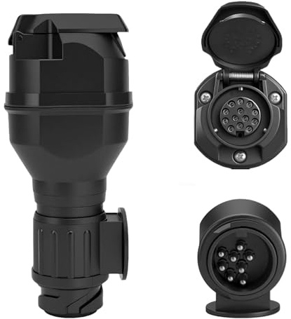 IDAMAKON Canbus LED Adapter 13 polig auf 13 Polig, 12V Anhängeradapter mit LED-Beleuchtung, Anhängersteckerbuchse für Anhänger, Wohnmobile, PKWs, Wohnwagen, Elektrik