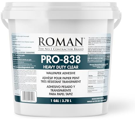 Roman Available 011301 PRO-838 1 gal Heavy Duty Wallpaper Adhesive, Clear