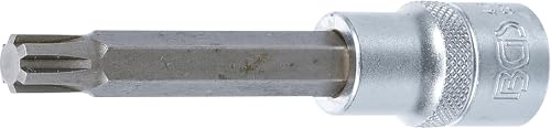 BGS 4165 | Bit-Einsatz | Länge 100 mm | Keil-Profil (für RIBE) M10 | Antrieb Innenvierkant 12,5 mm (1/2) | Chrom-Vanadium-Stahl | verchromt, matt | mit Rändelung