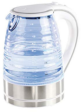 LIVOO DOD128W Bouilloire en Verre 1,7 L Blanche, Blanc