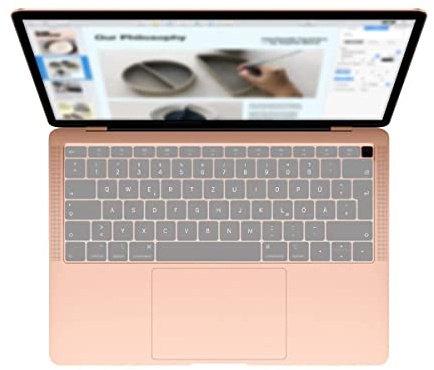 MiNGFi Protection Clavier Silicone pour MacBook Air 13 (A1932, 2018–2019) EU/ISO - Transparent