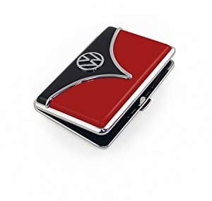 BRISA VW Collection - Volkswagen Visitenkartenetui-Box-Mappe mit edler T1 Bus Front 10,8 cm (Rot & Schwarz/Unisex)