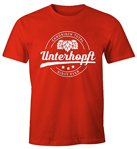 MoonWorks Chronisch Unterhopft Total Herren T-Shirt Since Ever Fun-Shirt Rot L