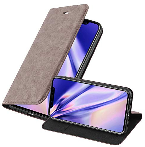 Cadorabo Hülle kompatibel mit Apple iPhone X/XS aus Premium Kunst Leder Flip Klappbare Stoßfeste Magnetische [Standfunktion] [Kartenfächern] Cover Hülle für iPhone X/XS Tasche in Braun