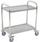 HOMCOM Servierwagen Küchenwagen mit Rollen 2 Regale 71L x 41l x 81H cm Edelstahl. verchromt