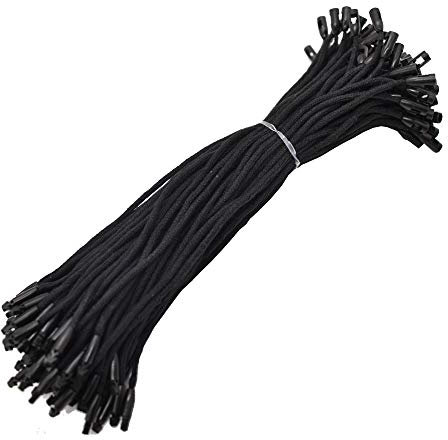 Renashed 19,6 cm, 500 Stück Baumwollanhänger zum Aufhängen von Geschenken, Gepäckanhänger, Befestigung von Kleidung (schwarz)