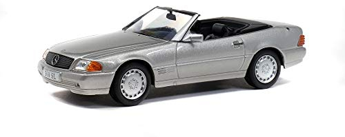 Solido 421436490-1:43 MB 500 SL, Silber, 1989, Modellauto, Modellfahrzeug