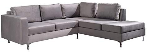 Ecksofa Orlando Velvet Couchgarnitur Sofagarnitur Wohnlandschaft Sofa Couch Metallfüße Kissen-Set Lounge Eckcouch Polsterecke (Tiffany 15, Seite: Rechts)