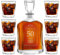 Maverton Ensemble de Carafes Personnalisés a Whisky Rhum Cognac Avec 6 Verres a Whisky Gravés - 700 ml Service Universel Verre Whisky et Carafe - Cadeau Noel - Ans