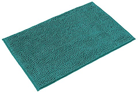 PANA® Chenille Badematte (50x80cm) • Mikrofaser Badematte • rutschfest & Waschbar • Badteppich, Badvorleger, Duschmatte, Duschvorleger • Weicher Badezimmerteppich Chenille • Farbe: Petrol