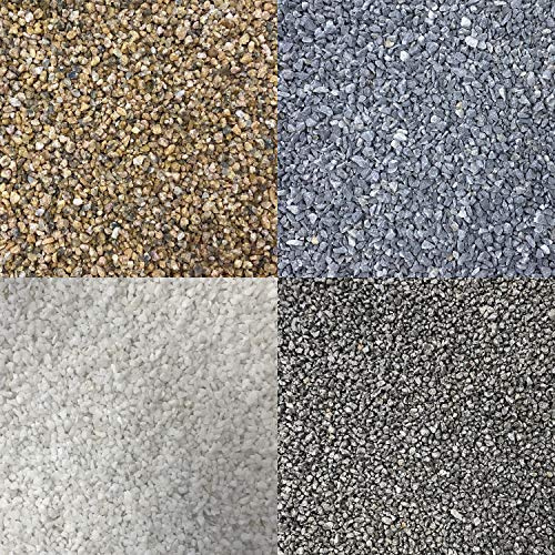 Fine Aquarium Gravel 1.5-3mm Fish Tank Natural Substrate Black White Grey Colour (20kg, Natural Sand Colour)